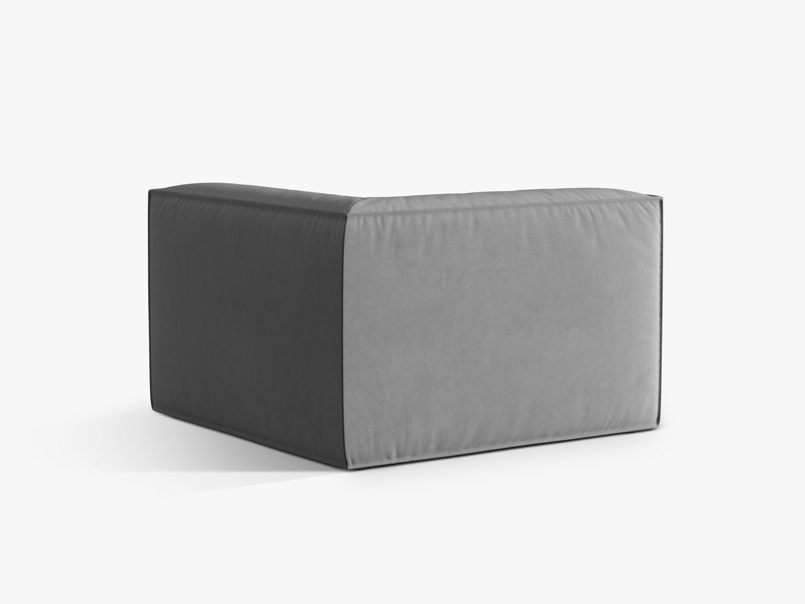 Micadoni Eckmodul Nuria 1-Sitzer Samt Grau