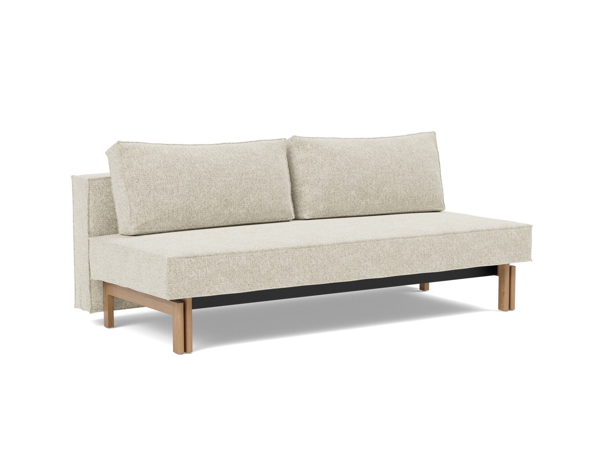 Schlafsofa Sly Strukturierter Stoff Taura 357-Off-White Beine Eiche