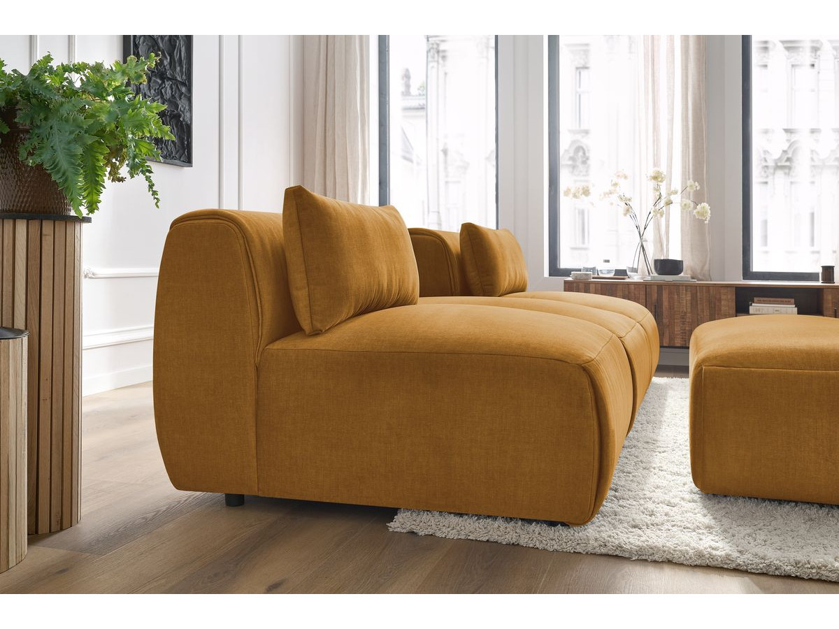 Bobochic Jeanne Sofa 4-Sitzer mit Pouf Samt Gelb