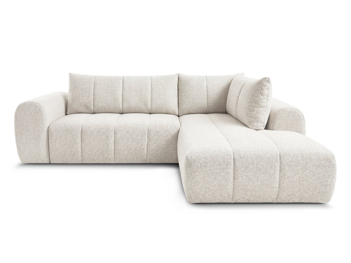 Bobochic Nesty Ecksofa in L-Form, 256 cm Melange-Stoff Beige Ecke rechts