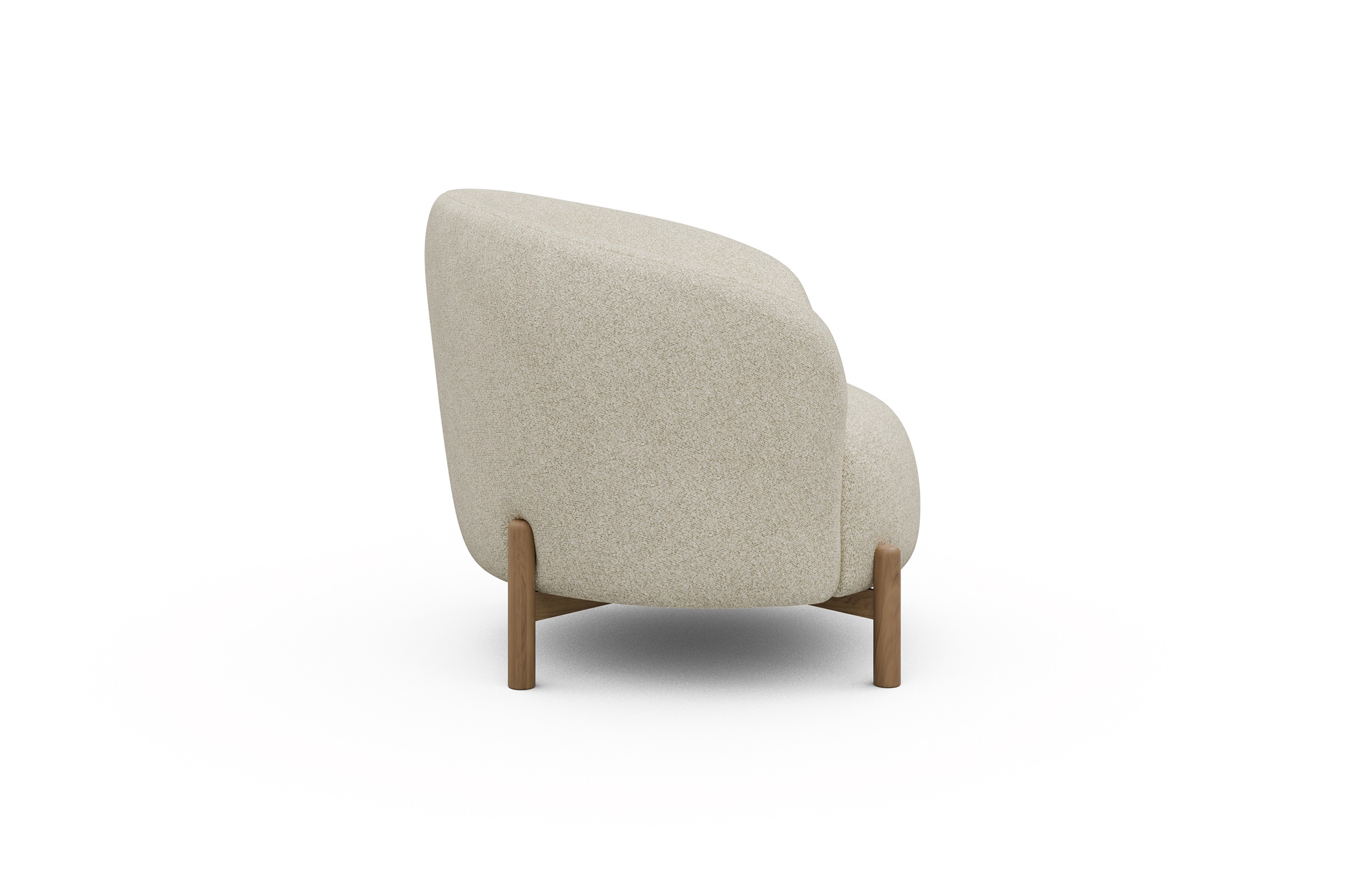 Sessel Ronda Holzbeine Eiche Natur Boucle-Off-White