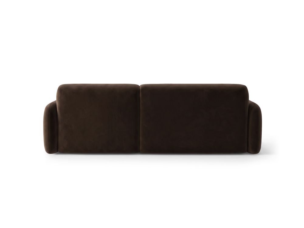 Cosmopolitan Design Ecksofa Malmo 3-Sitzer Samt Bluvel Dunkelbraun Rechts