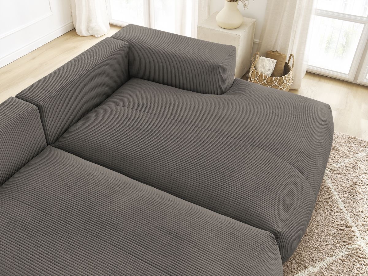 Bobochic Voltaire Sofa 4-Sitzer 248 × 170 cm Cordsamt Taupe