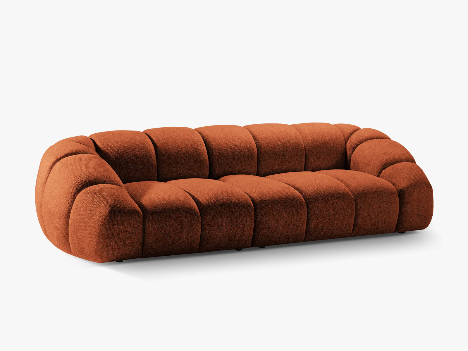 Micadoni Sofa Diana 4-Sitzer Strukturierter Samtstoff Terrakotta
