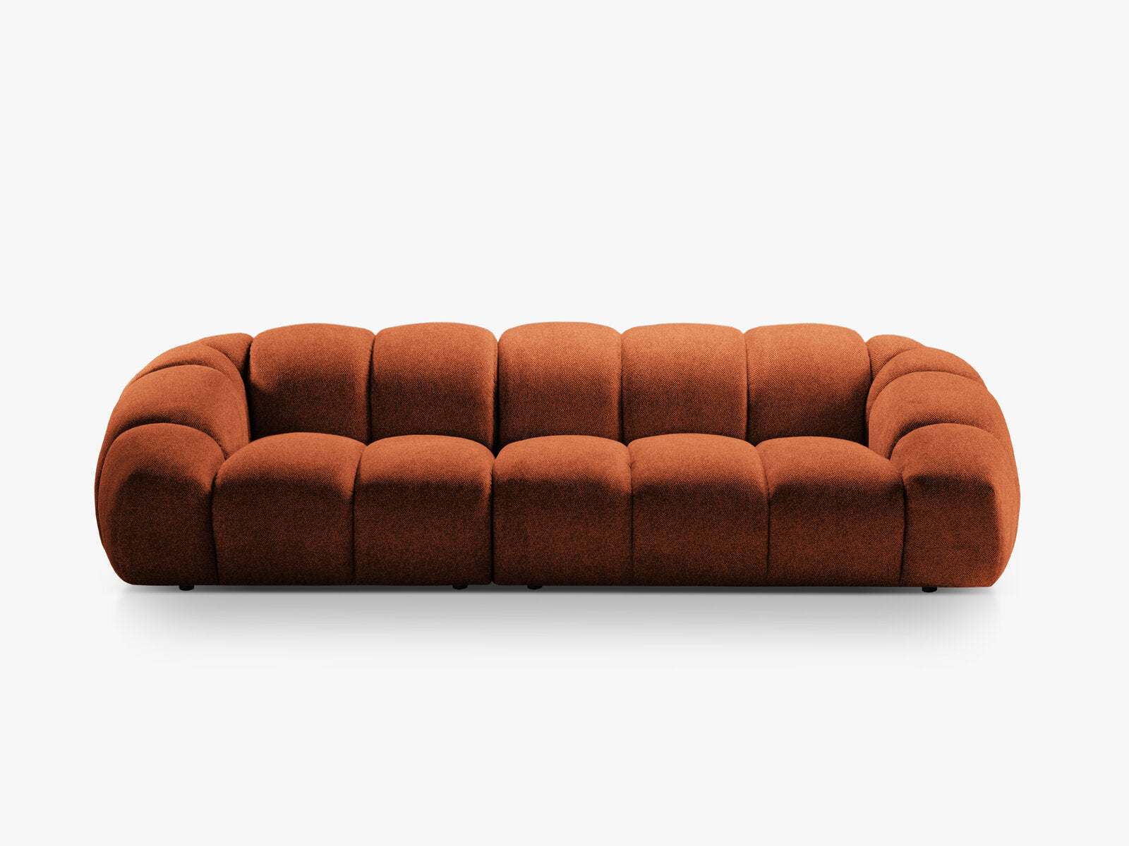 Micadoni Sofa Diana 4-Sitzer Strukturierter Samtstoff Terrakotta
