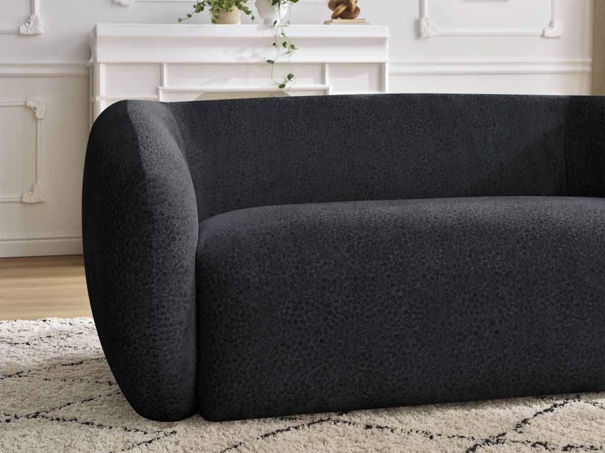 Bobochic Celine Sofa 2-Sitzer Strukturstoff Schwarz