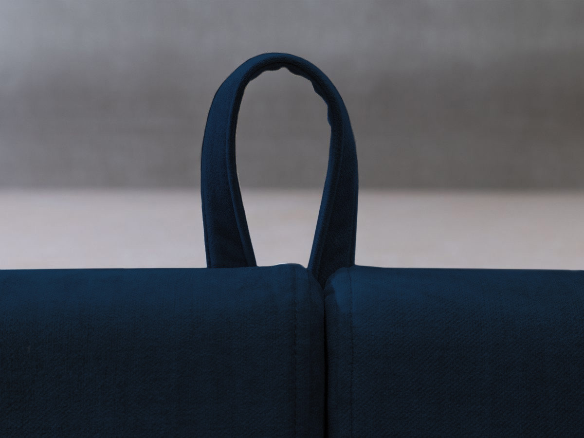 Bobochic Jade Polsterbett mit Bettkasten Stoff Blau, Liegefläche 140 × 190 cm