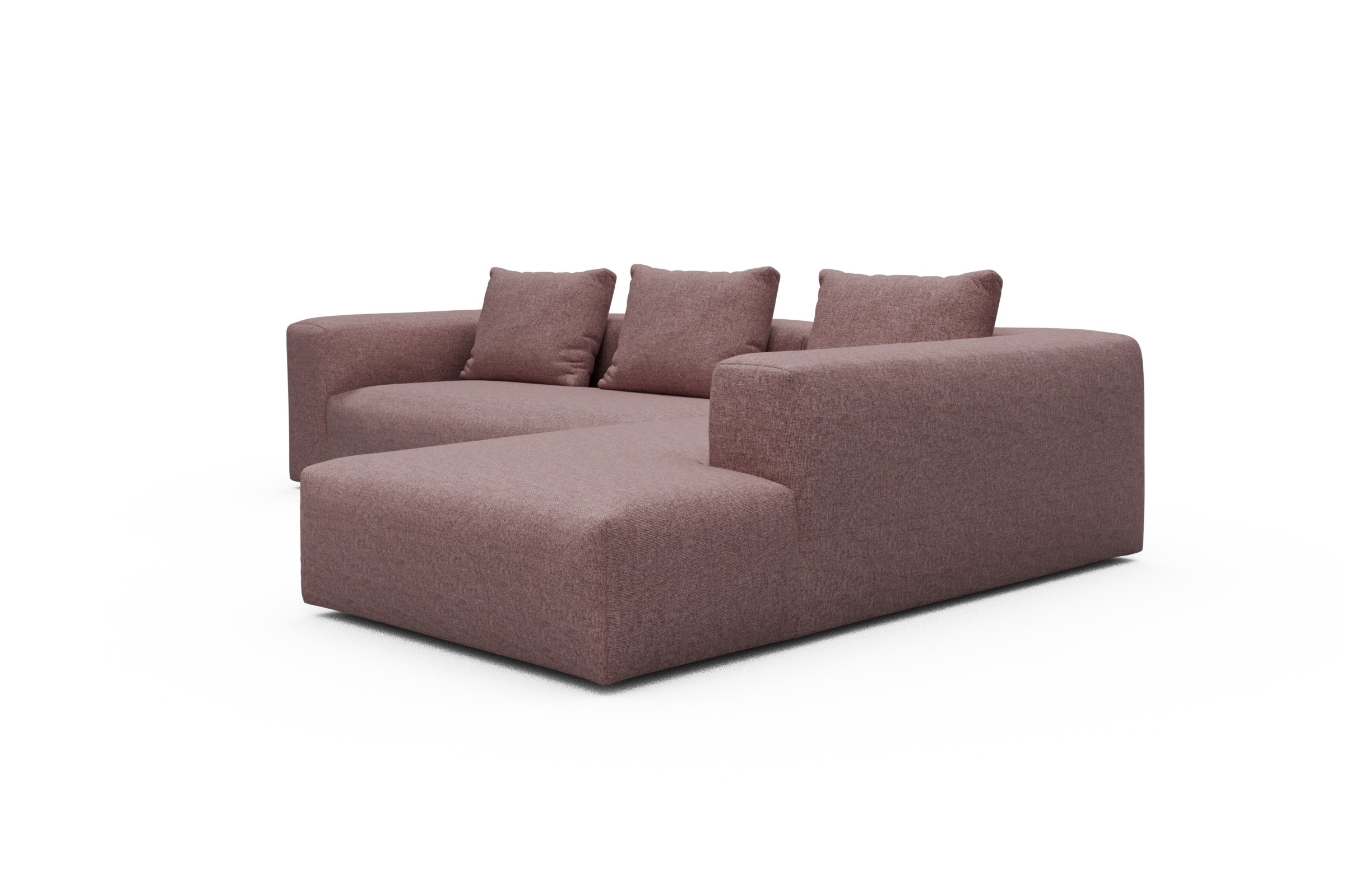Ecksofa Fred Relax-Ecke rechts mit 2,5-Sitzer Sama-Flamingo