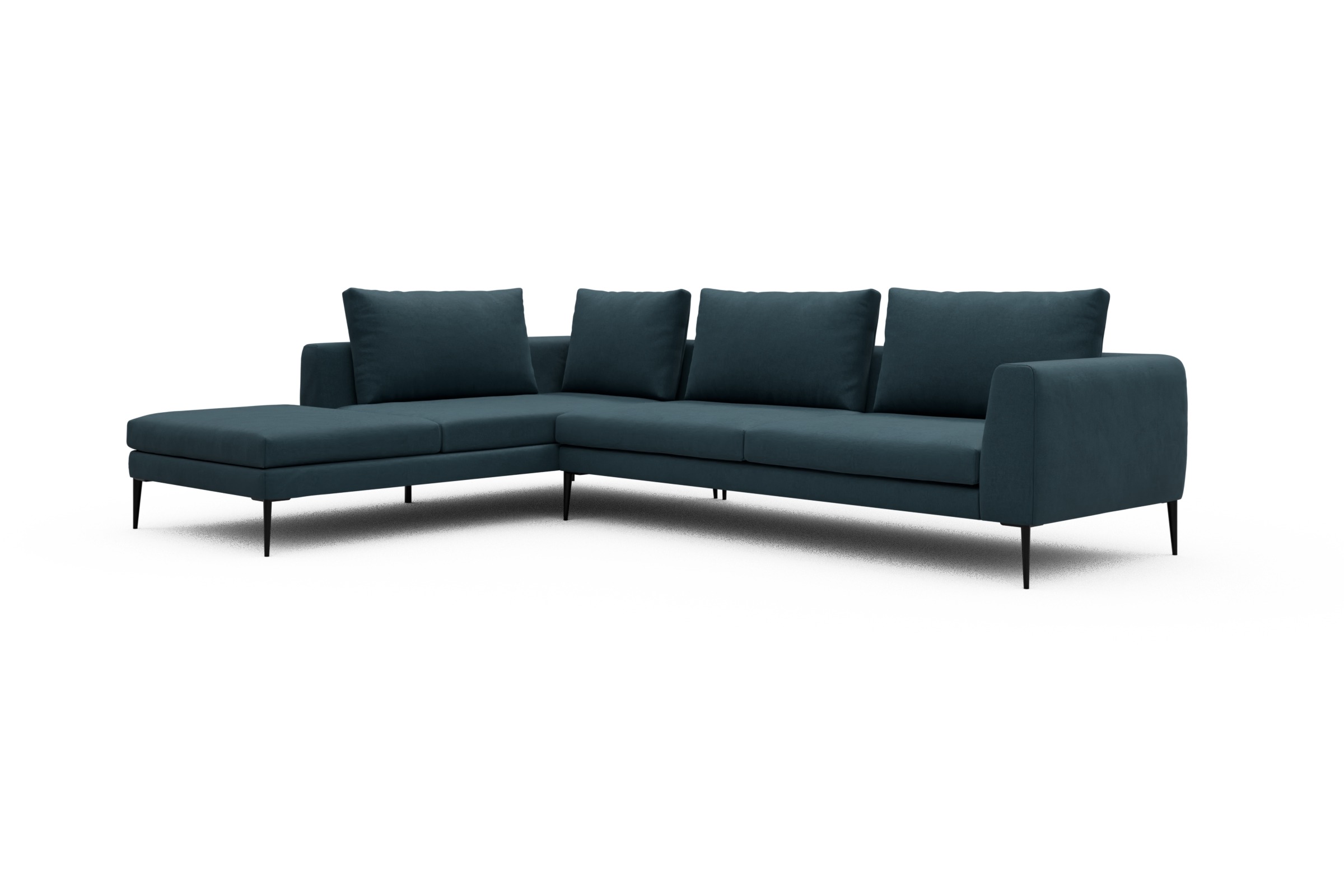 Ecksofa Paul Relax-Ecke rechts mit 3-Sitzer Satya-Indigo