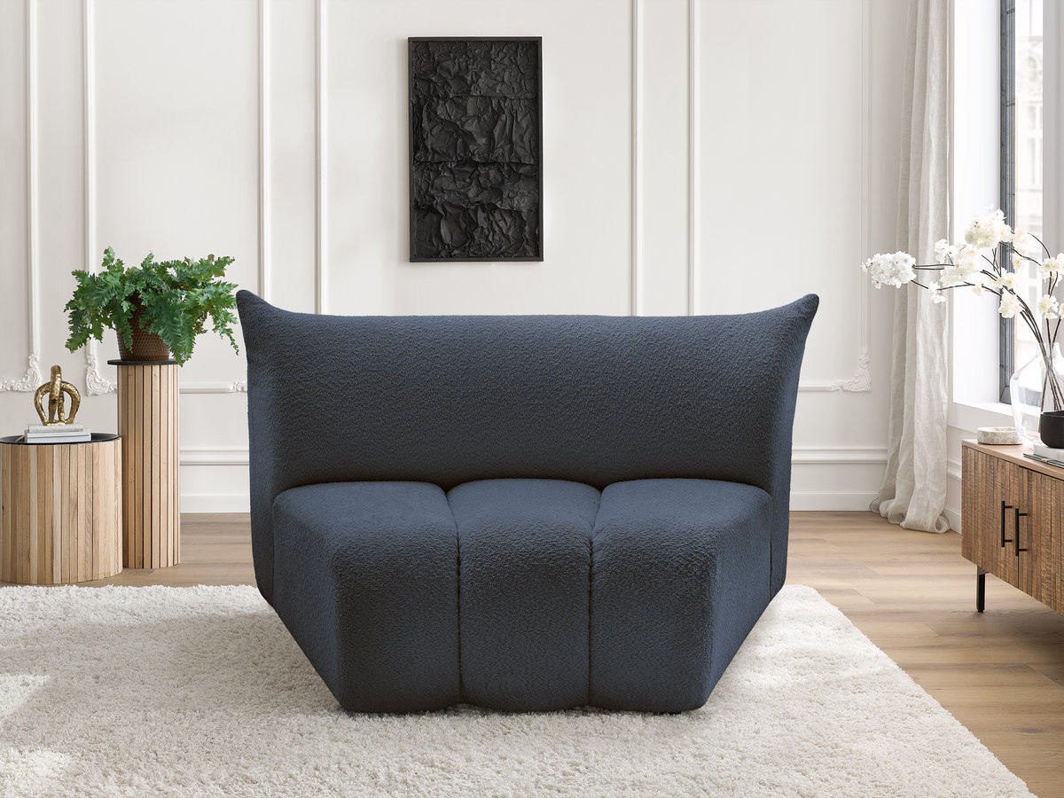 Bobochic Azra Sofamodul 1-Sitzer Bouclé-Stoff Dunkelblau