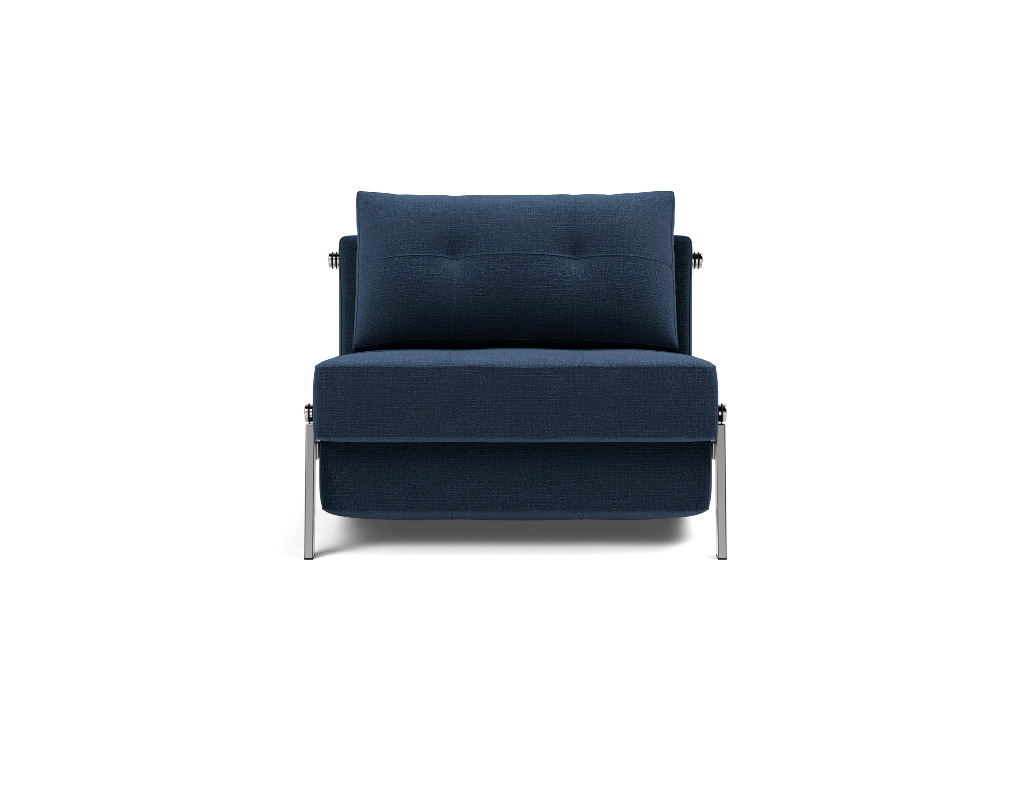 Schlafsessel Cubed 90 Chenille Esina 414-Indigo-Blue Beine Chrom
