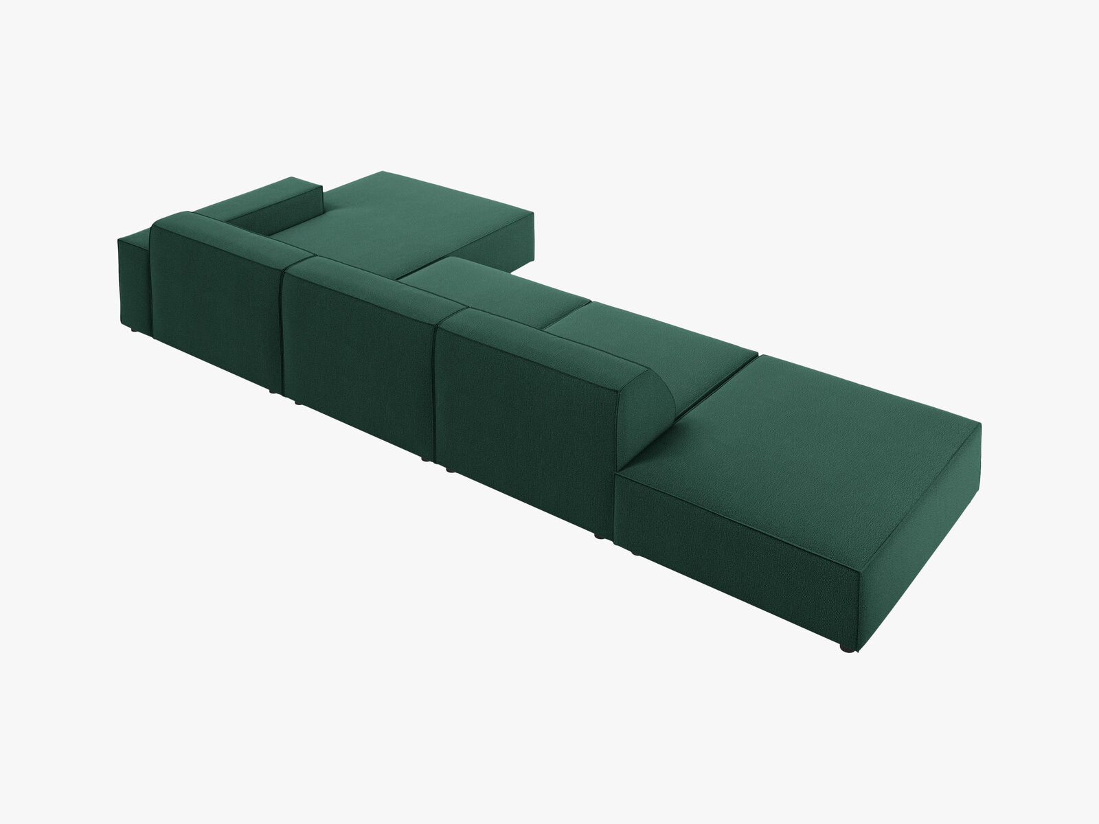 Micadoni Ecksofa Jodie 5-Sitzer Rechts Strukturierter Stoff Megan Grün