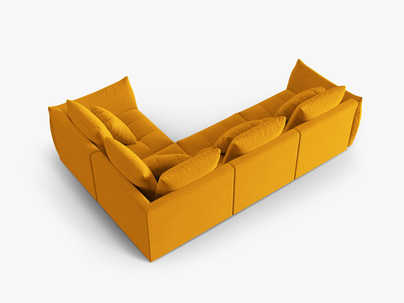 Micadoni Ecksofa Bloom 4-Sitzer Rechts Samt Gelb