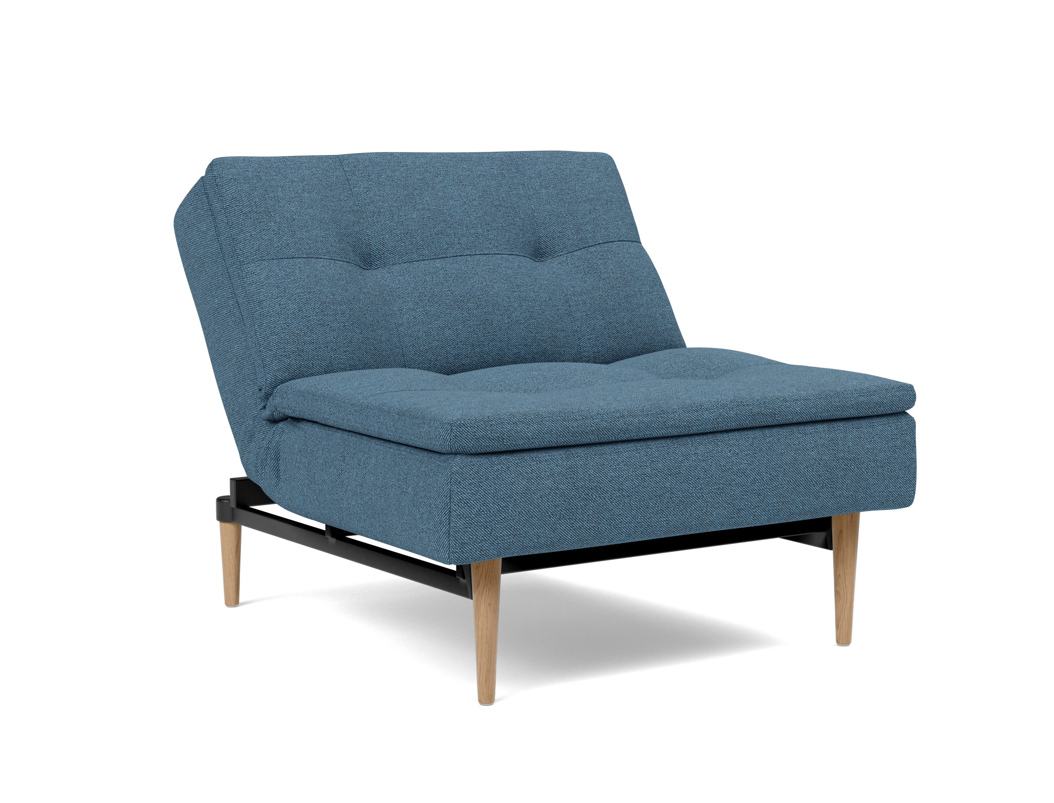 Sessel Dublexo Strukturierter Stoff Weda 302-Weda-Blue Beine Styletto Eiche hell