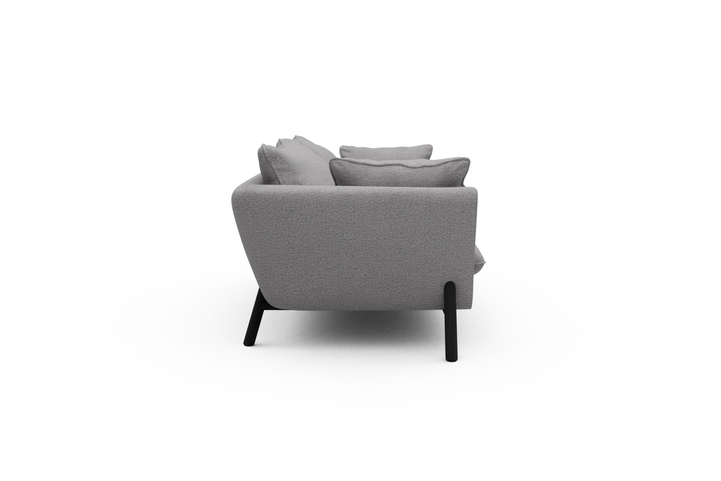 Sofa Emil PREMIUM 2-Sitzer Beinfarbe Eiche Schwarz Sama-Grey