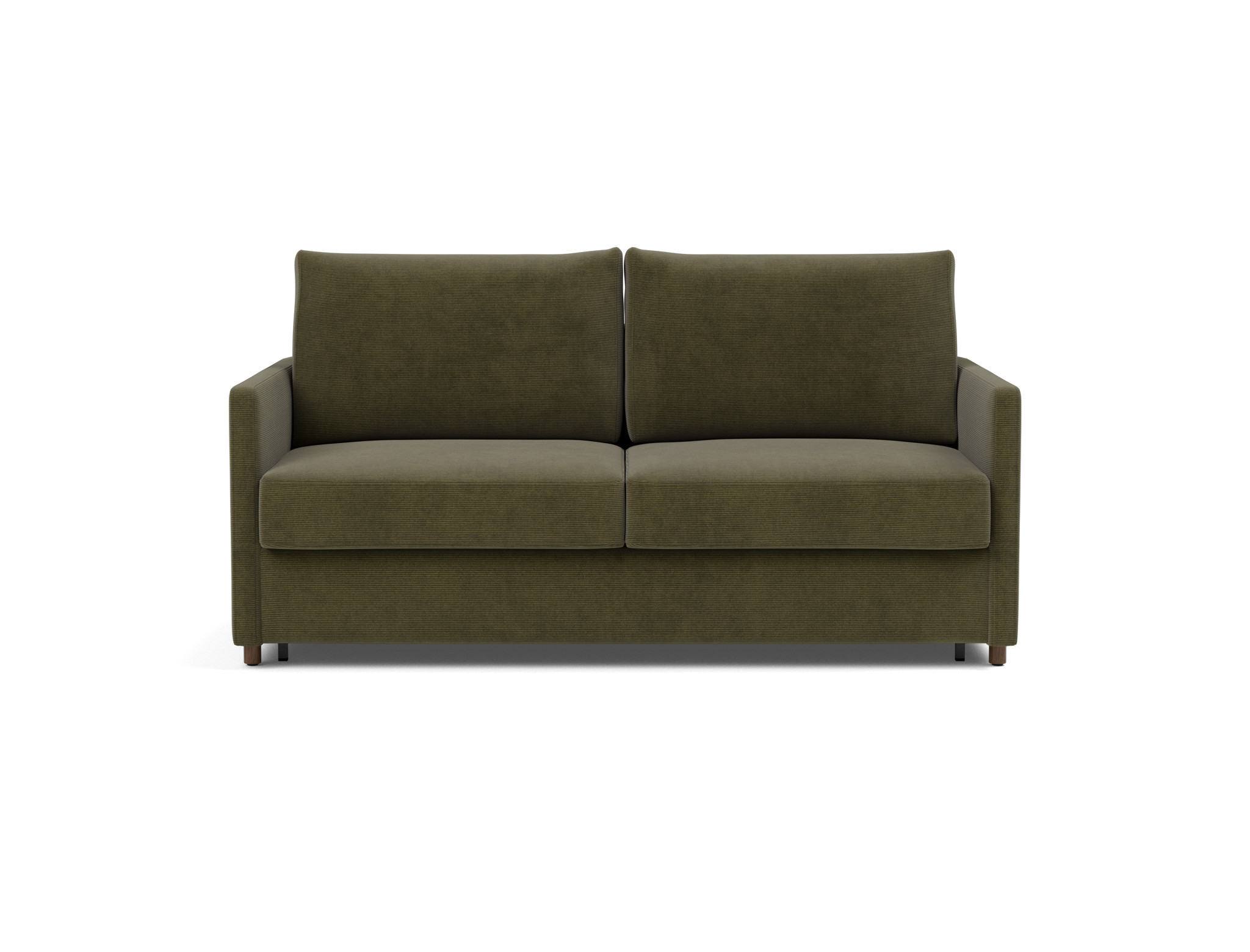 Schlafsofa Neah mit Slim-Armlehnen 160 Kord Cordufine 316-Pine-Green