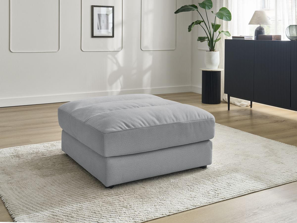 Bobochic Sierra Pouf Samt Hellgrau