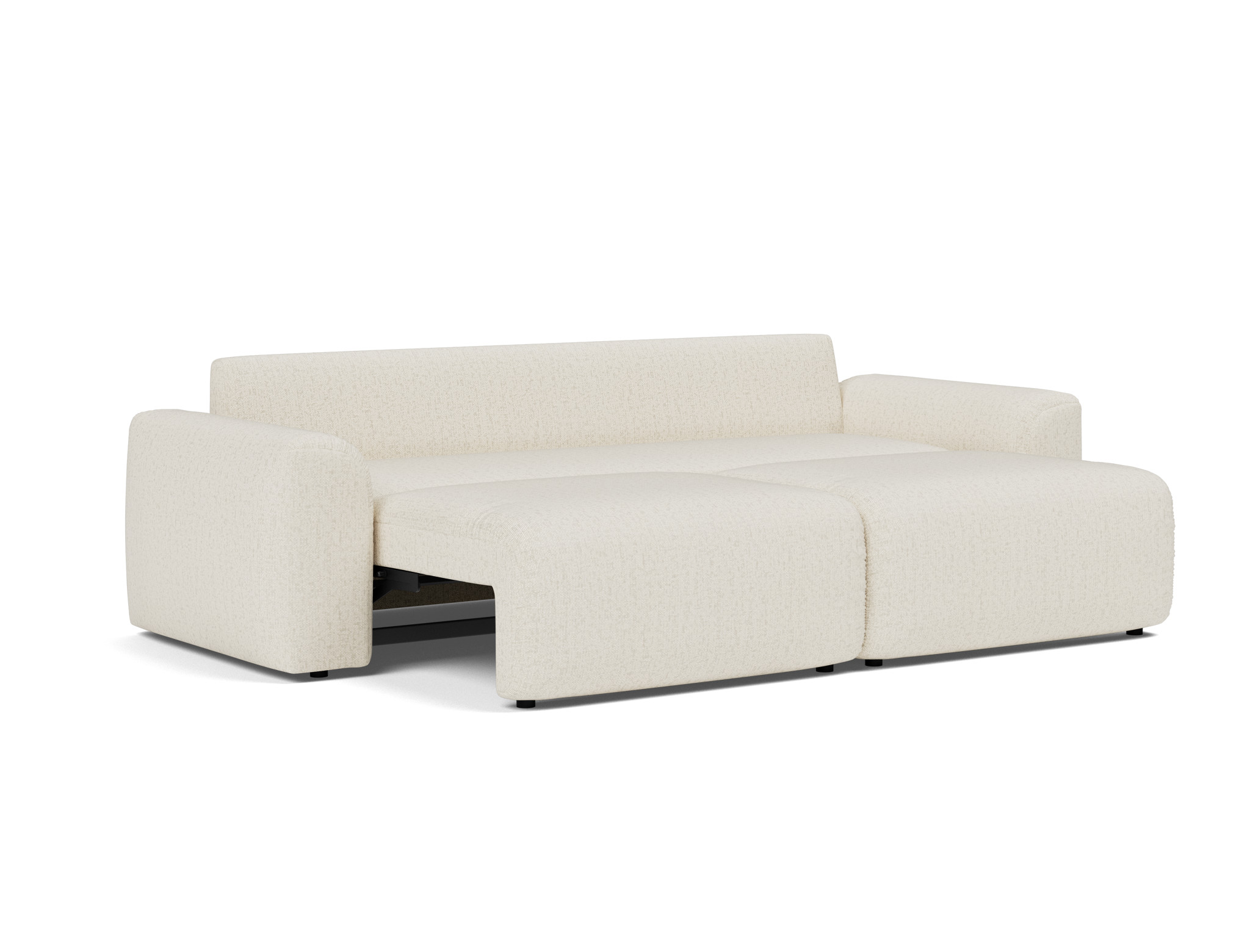 Schlafsofa Norum mit Chunky-Armlehnen Boucle Skandi 531-Off-White