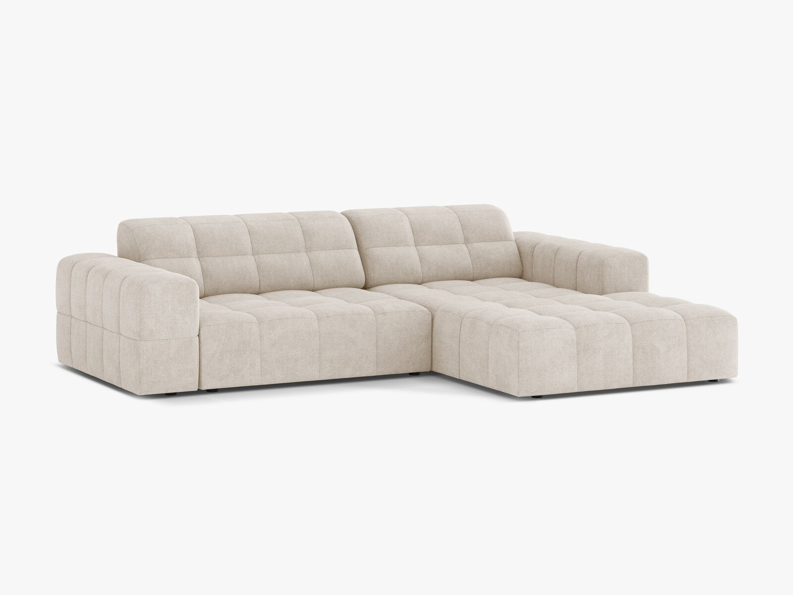 Micadoni Jennifer Ecksofa 4-Sitzer Rechts Chenille Eden Helles Beige