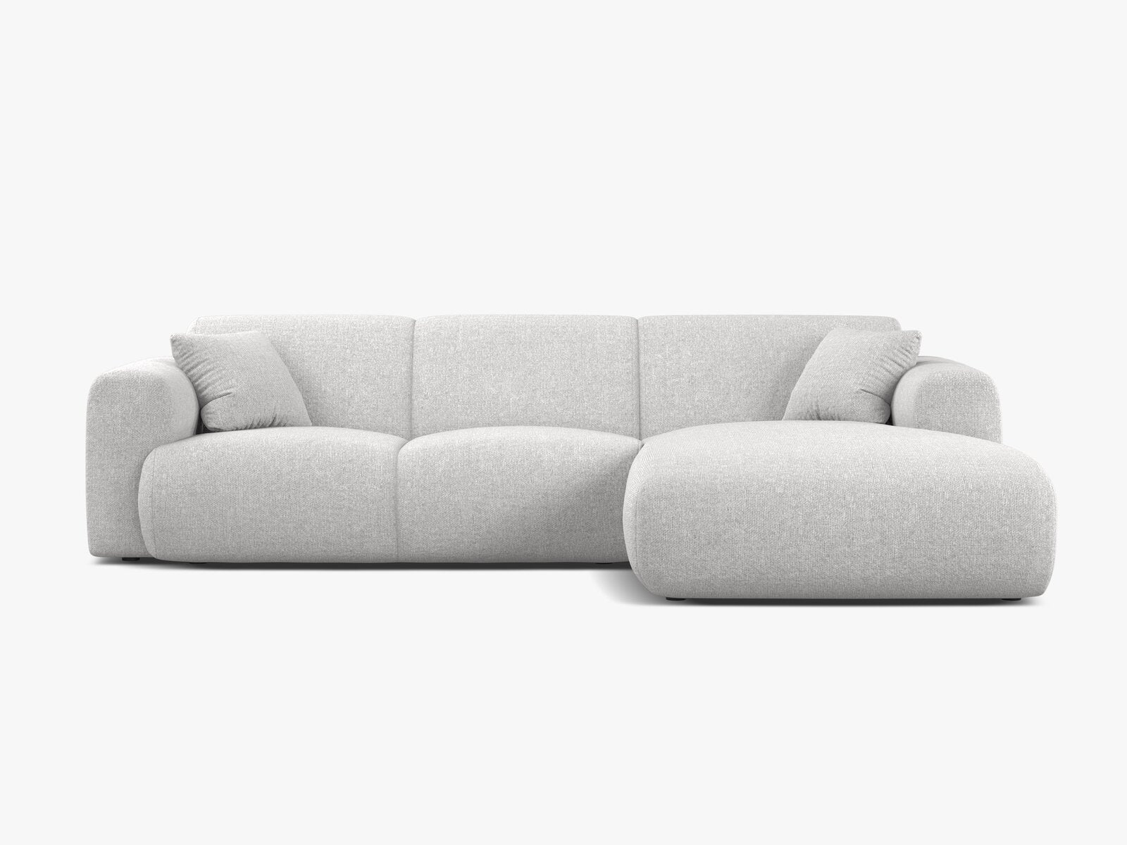 Micadoni Ecksofa Molino 4-Sitzer Rechts Chenille Eden Silber