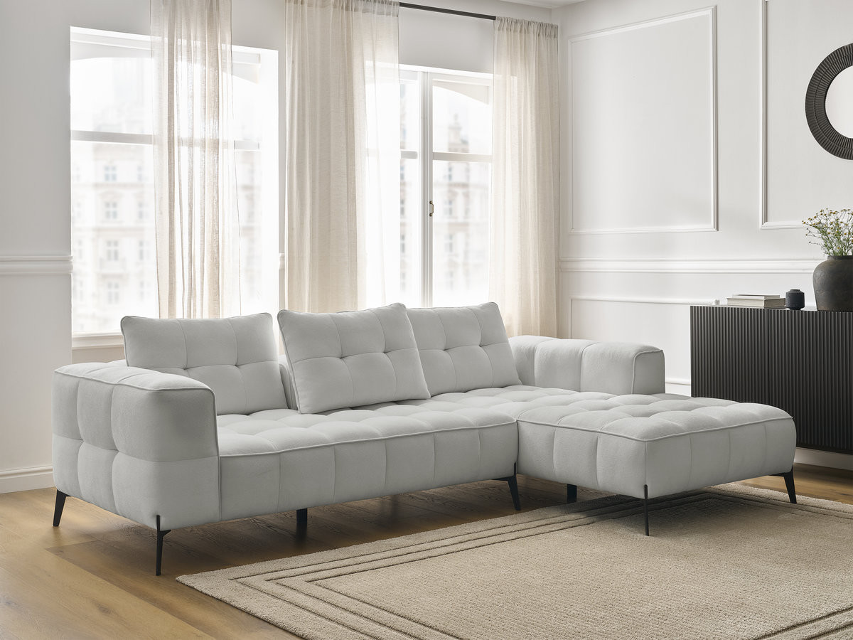 Bobochic Anis Ecksofa Strukturstoff Hellgrau Ecke rechts
