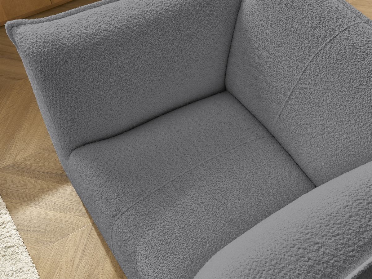 Bobochic Giorgia Sessel Bouclé-Stoff Dunkelgrau