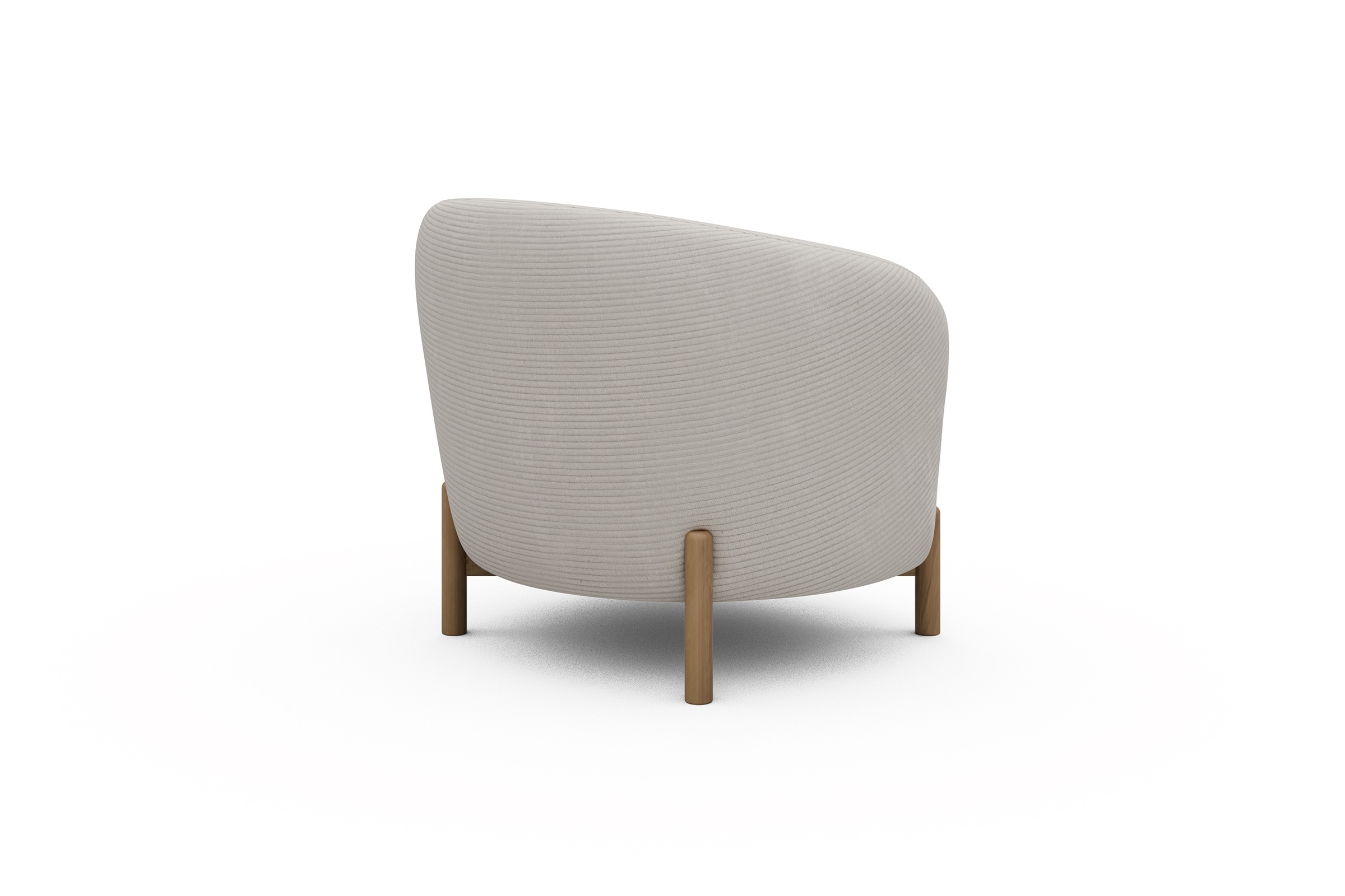 Sessel Ronda Holzbeine Eiche Natur Corduroy-Ivory