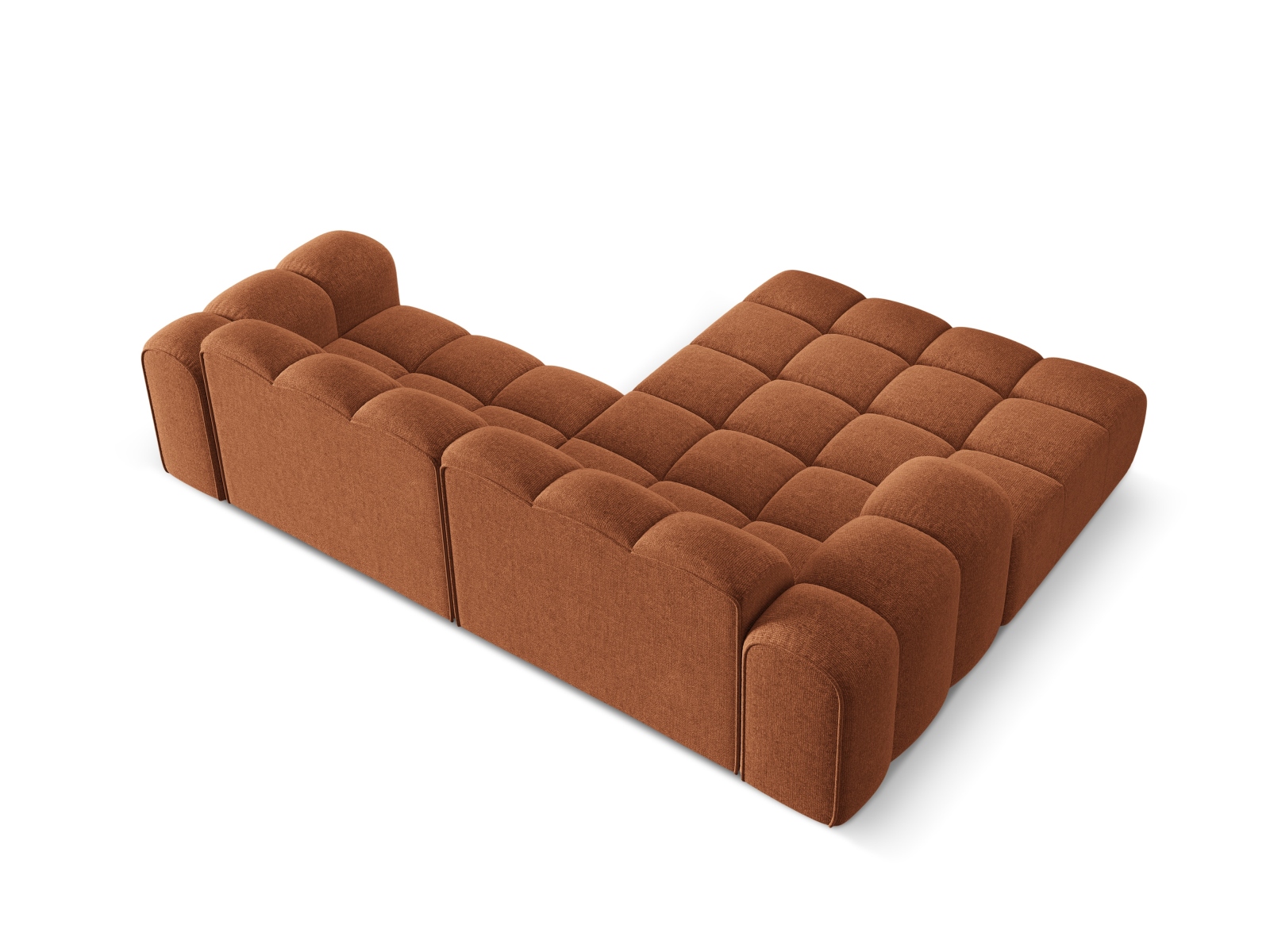 Cosmopolitan Design Ecksofa Treno 3-Sitzer Chenille Eden Ziegel Links