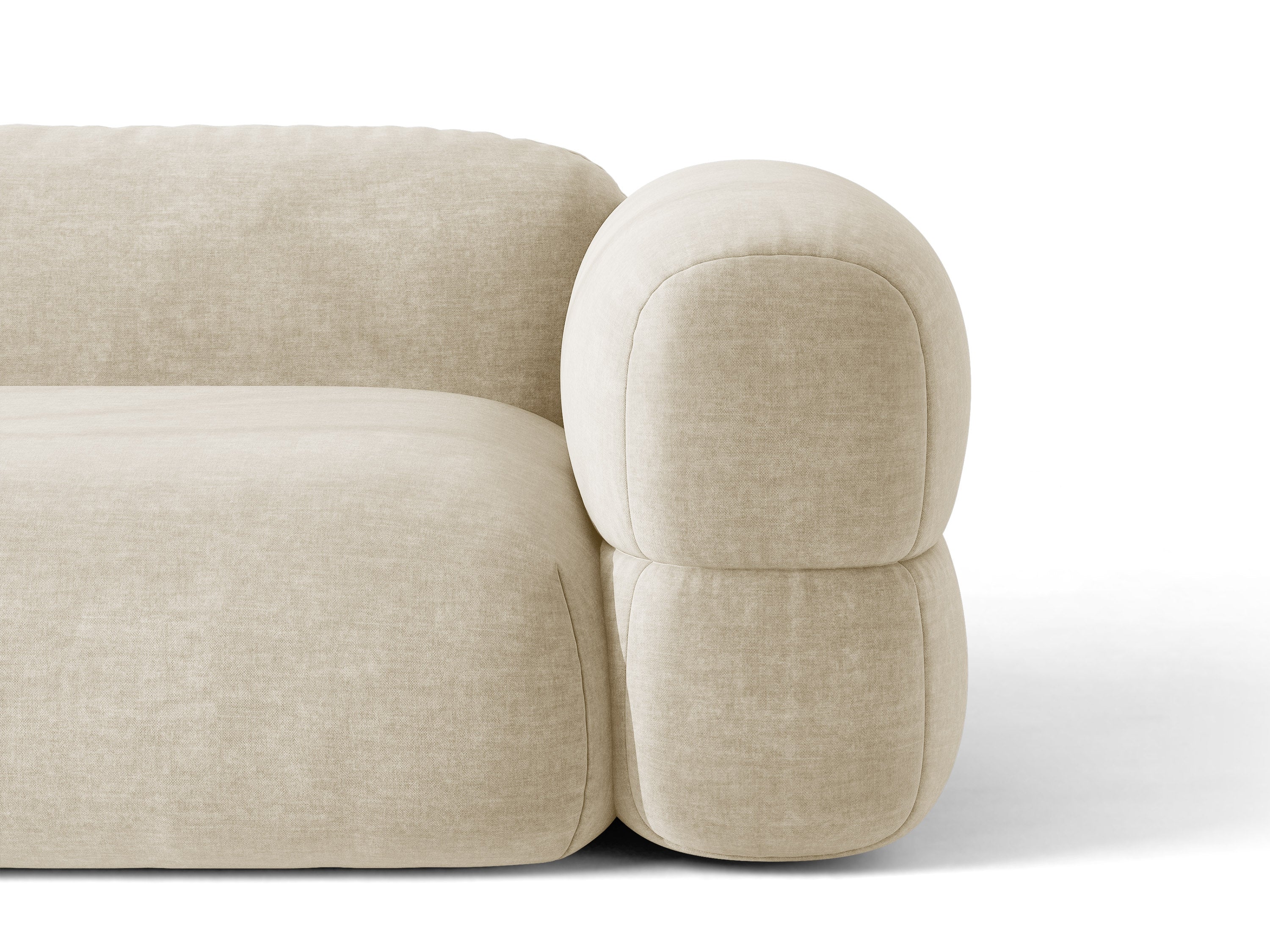 Micadoni Ecksofa Luno 3-Sitzer Samt Vogue Helles Beige Links