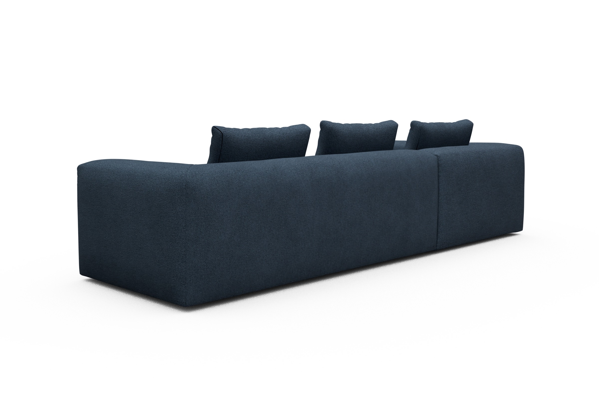 Ecksofa Fred Relax-Ecke links mit 2,5-Sitzer Boucle-Blue
