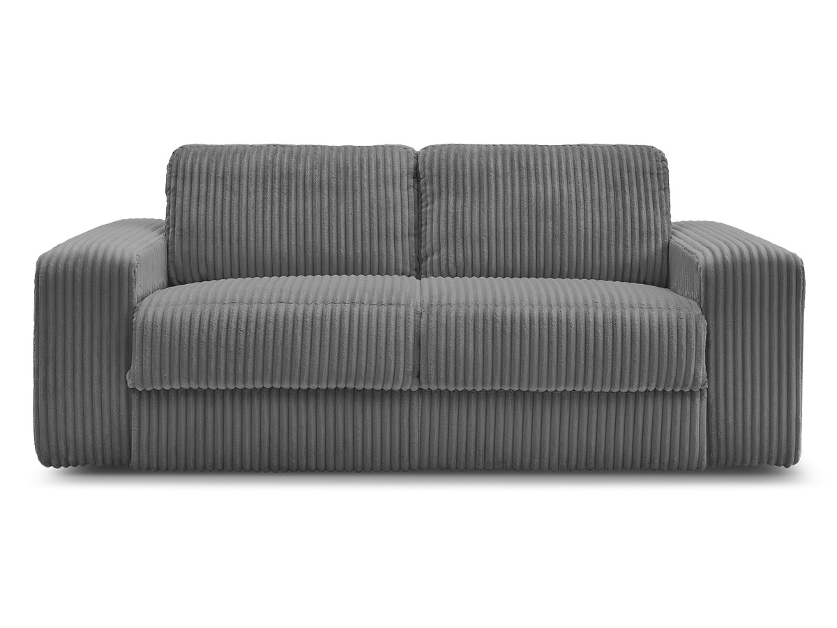 Bobochic Ibiza Schlafsofa 3-Sitzer Cordsamt Dunkelgrau, Liegefläche 160 × 196 cm