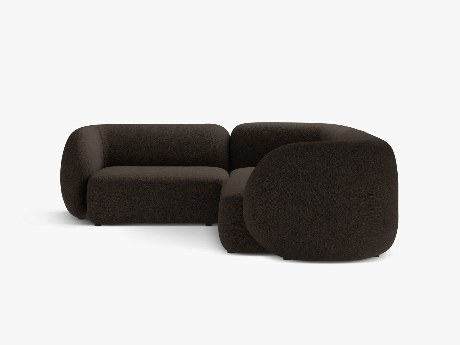 Micadoni Ecksofa Kate 4-Sitzer Links Boucle Baloo Braun