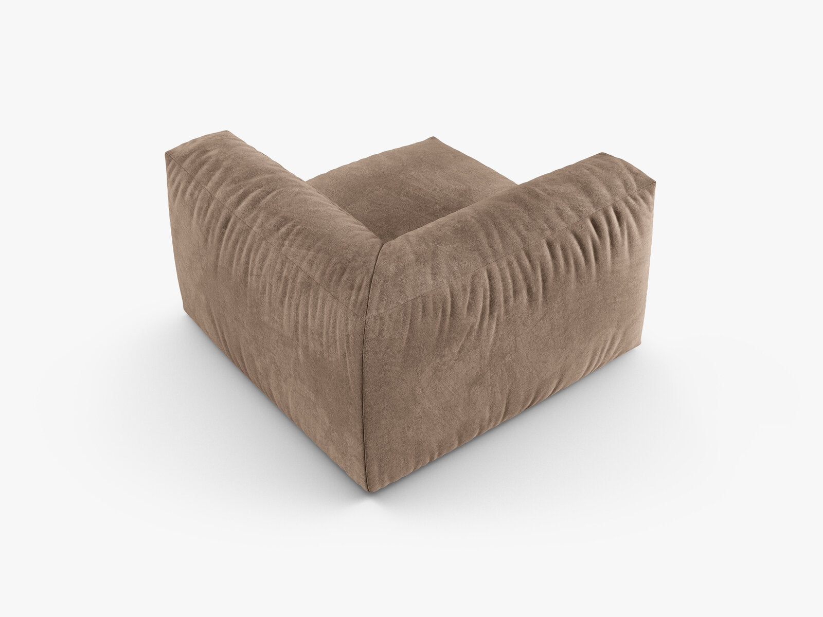 Micadoni symmetrisches Eckmodul Martina 1-Sitzer 90cm Sitztiefe Samt Vogue Dunkelbeige
