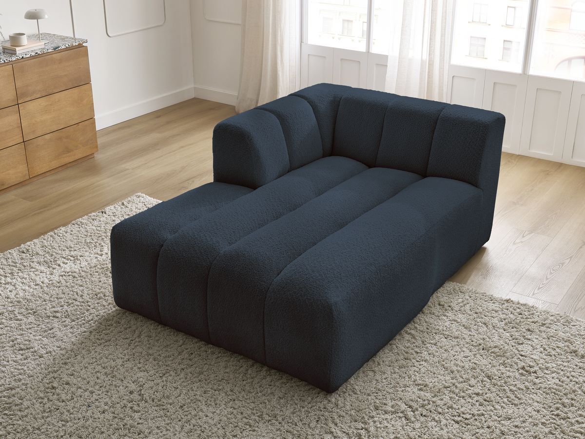 Bobochic Annecy Méridienne-Modul Bouclé-Stoff Dunkelblau Ecke links