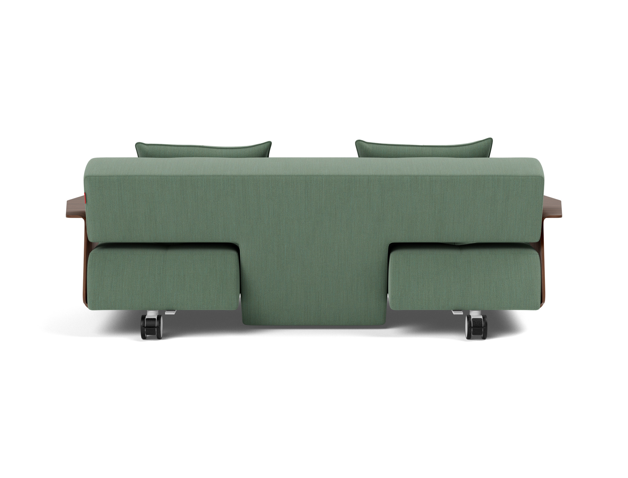 Schlafsofa Long Horn D.E.L. mit Armlehnen Flachgewebe Elegance 518-Green