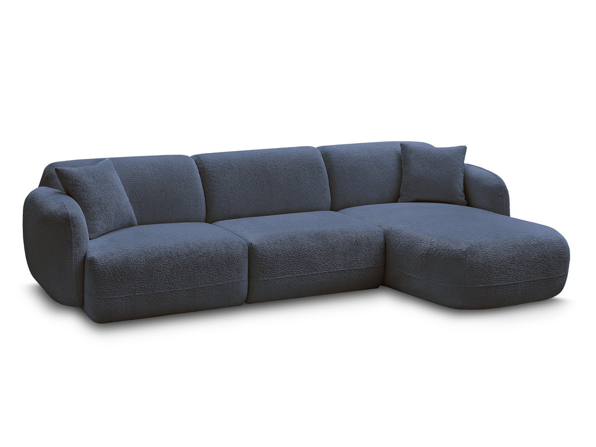Bobochic Anda Ecksofa 292 × 163 cm Chenille Dunkelblau Ecke rechts