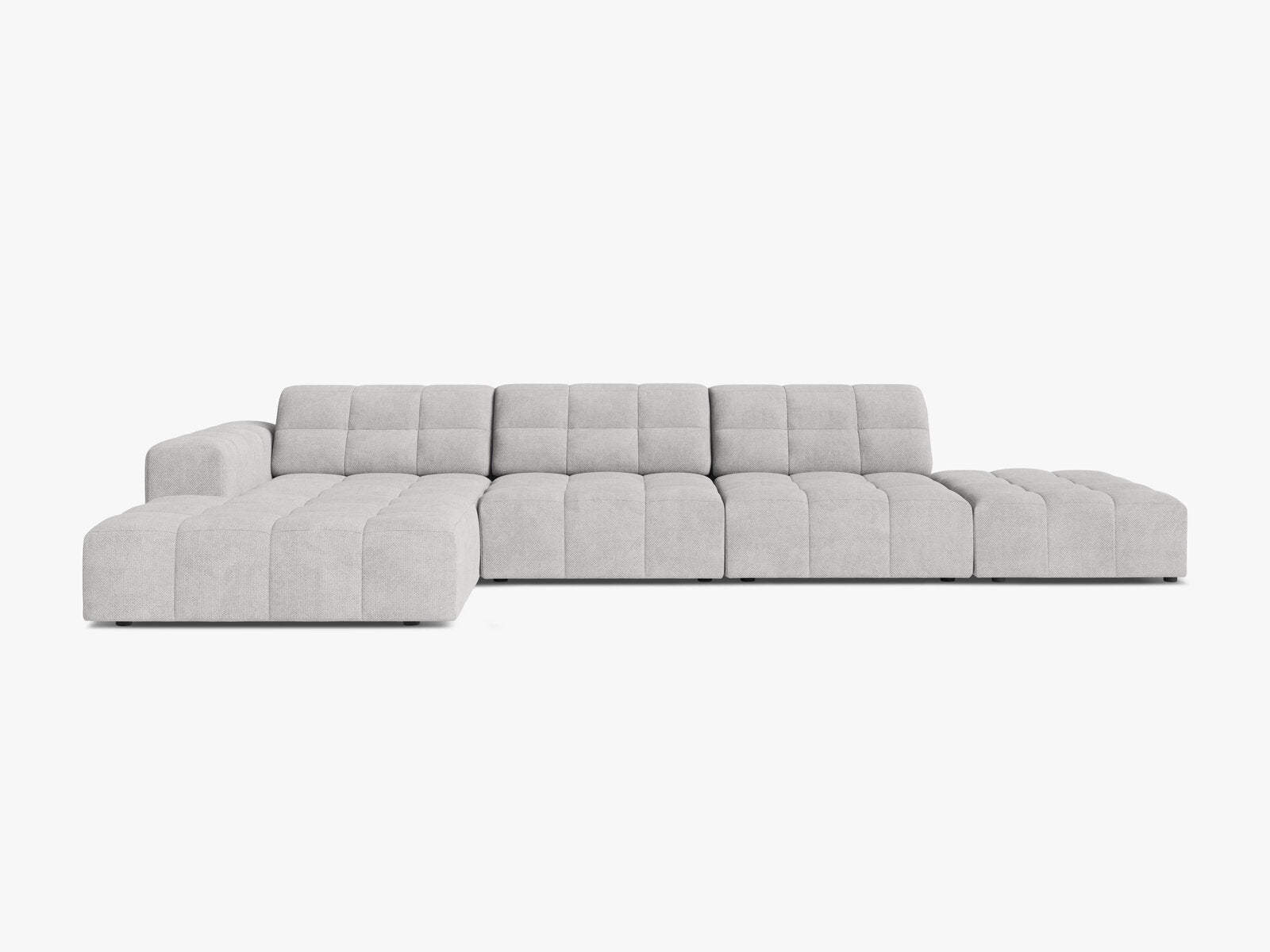 Micadoni Ecksofa Jennifer 5-Sitzer Links Chenille Eden Silber