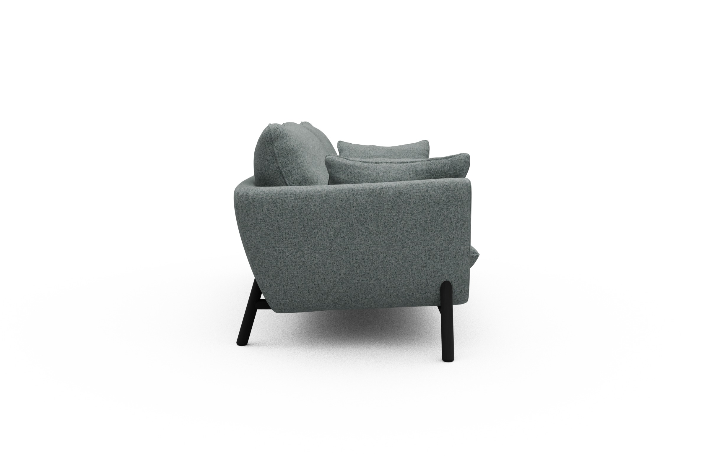 Sofa Emil 3-Sitzer Beinfarbe Eiche Schwarz Casone-Light-Mixed-Green