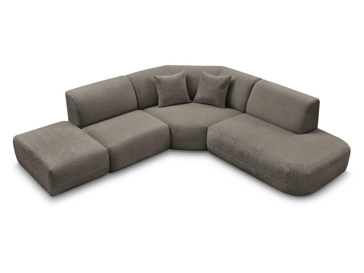Bobochic Anda Ecksofa 279 × 264 cm Chenille Taupe Ecke rechts
