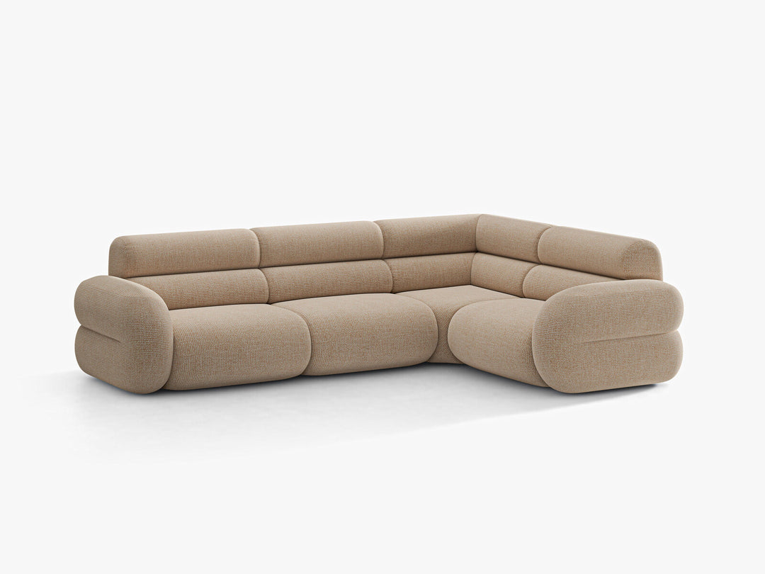 Micadoni Neo Ecksofa 5-Sitzer Links Chenille SILENCIO Sand