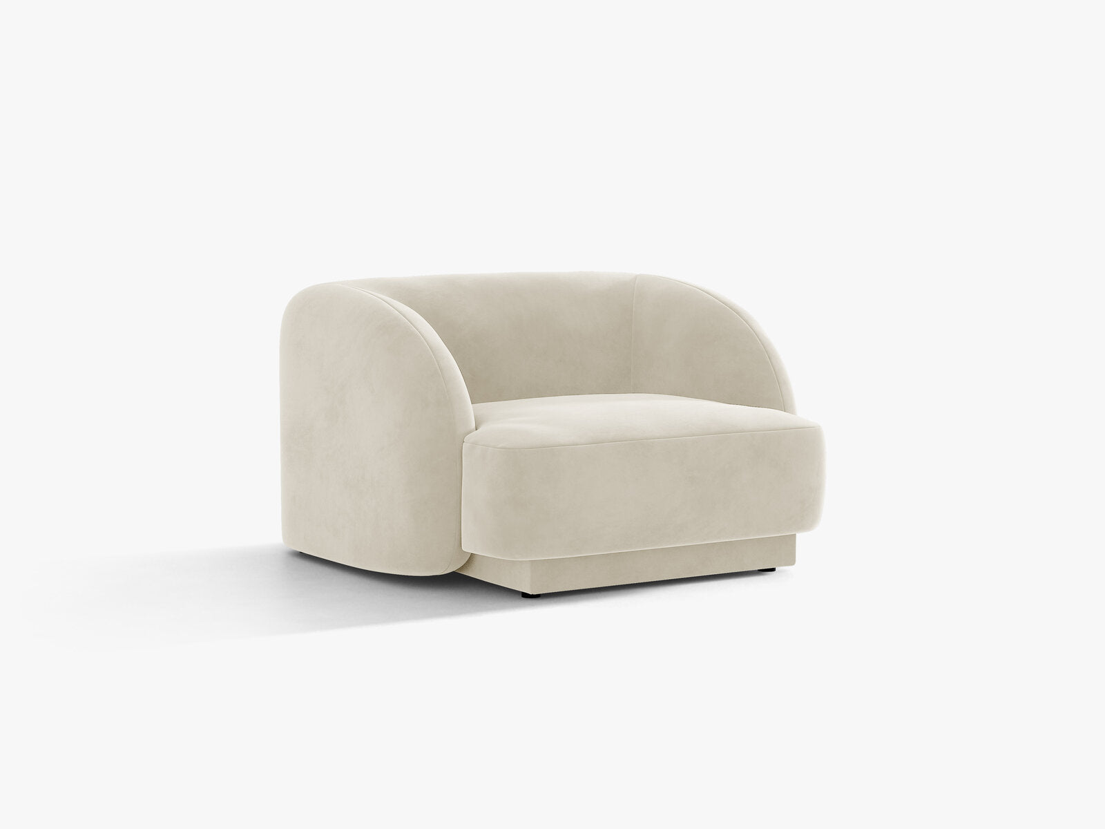 Micadoni Sessel Miley 1-Sitzer Samt Bluvel Helles Beige