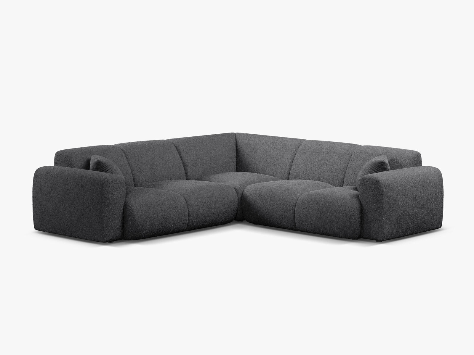 Micadoni Ecksofa Molino 5-Sitzer Boucle Baloo Dunkelgrau