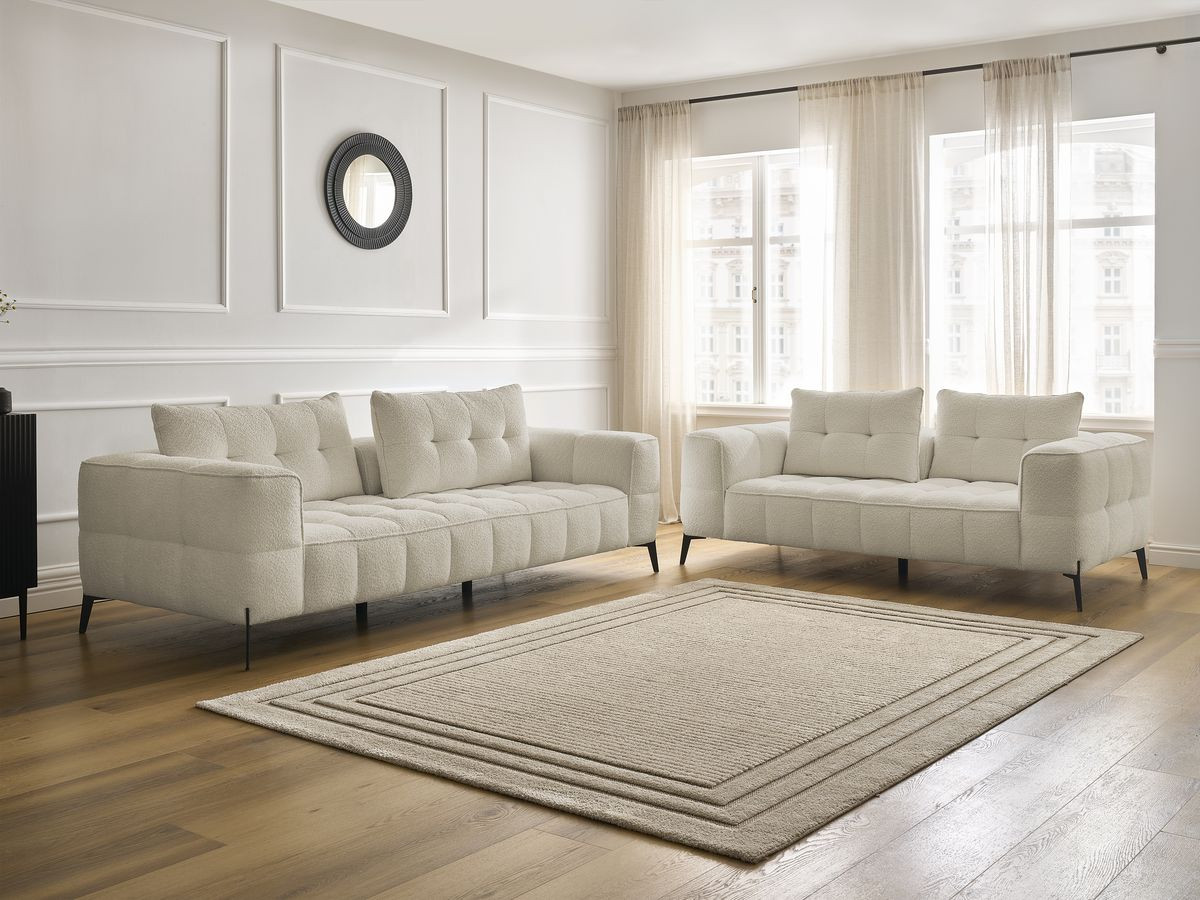 Bobochic Anis Sofa 5-Sitzer Bouclé-Stoff Beige