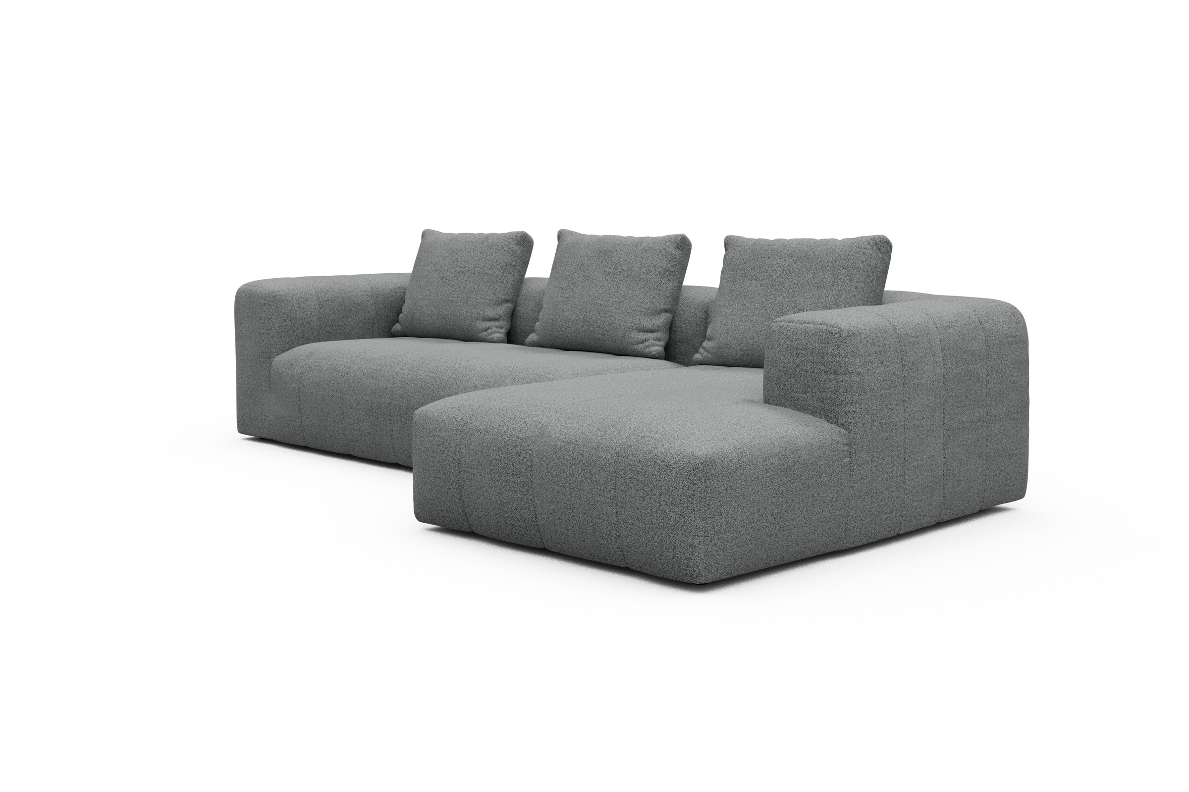 Ecksofa Hugo 2,5-Sitzer Armlehne links mit Chaiselongue Aivi-Gravet-Grey