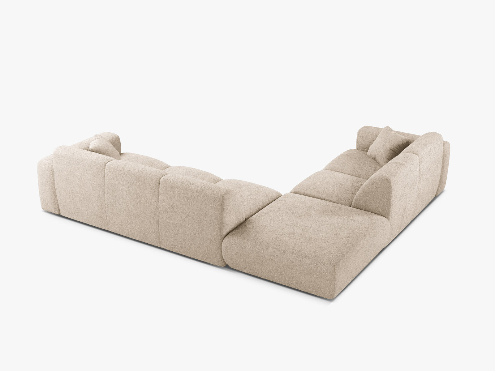 Micadoni Ecksofa Molino 6-Sitzer Links Boucle Baloo Beige