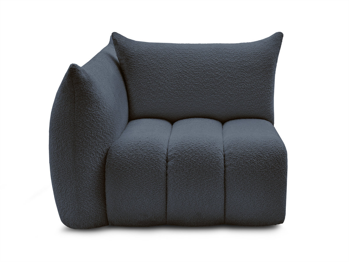 Bobochic Azra Sofamodul 1-Sitzer 117 × 112 cm Bouclé-Stoff Dunkelblau Ecke links