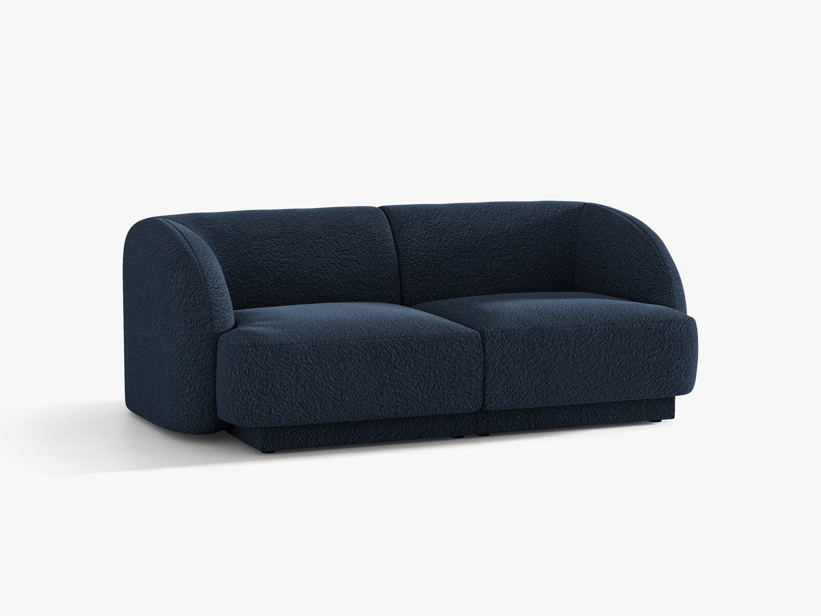 Micadoni Sofa Miley 2-Sitzer Boucle Baloo Dunkelblau