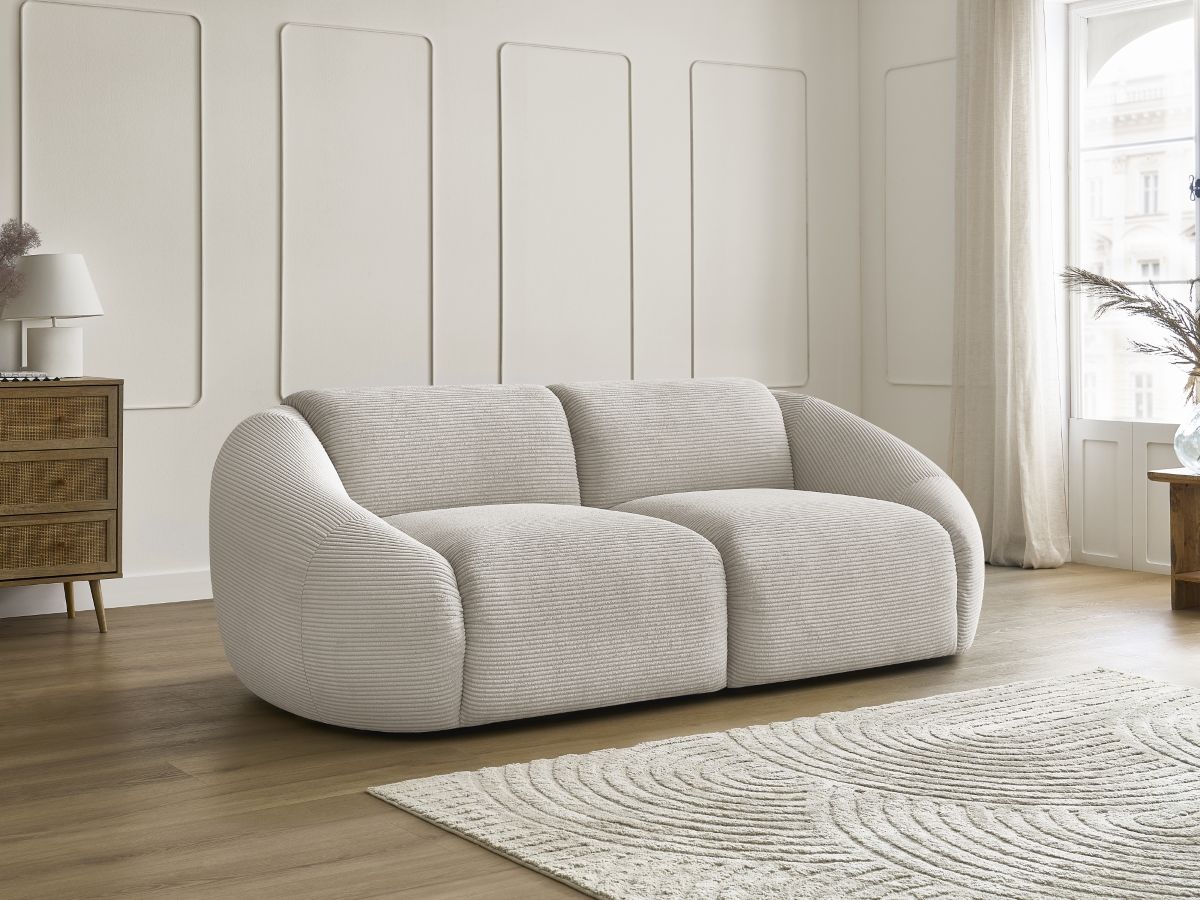 Bobochic Tina Sofa 2-Sitzer Cordsamt Beige