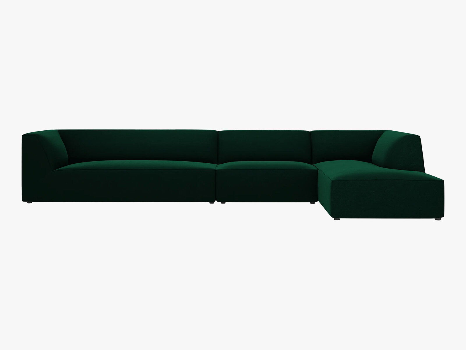 Micadoni Ecksofa Ruby 5-Sitzer Rechts Samt Salvador Flaschengrün