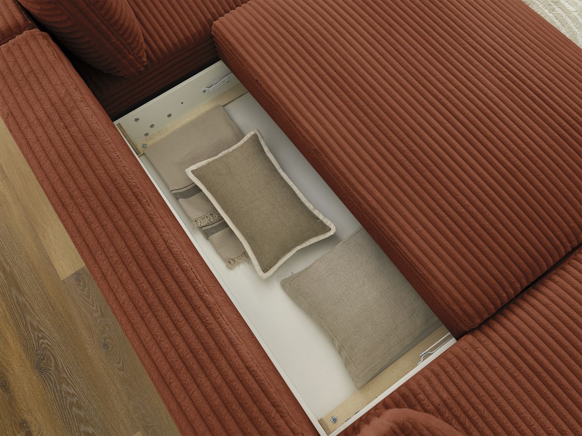 Bobochic Lucien Wohnlandschaft Breitcord weich Orange Ecke links